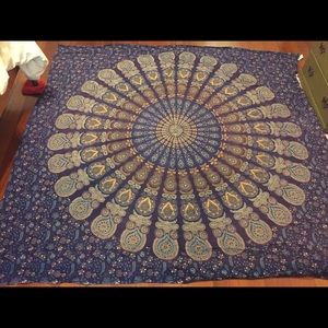 Blue patterned tapestry. Bought in Spain